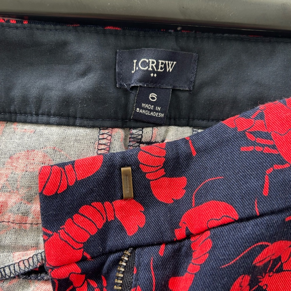 J. Crew Navy Shorts with Red Lobster Design - Picture 3 of 3